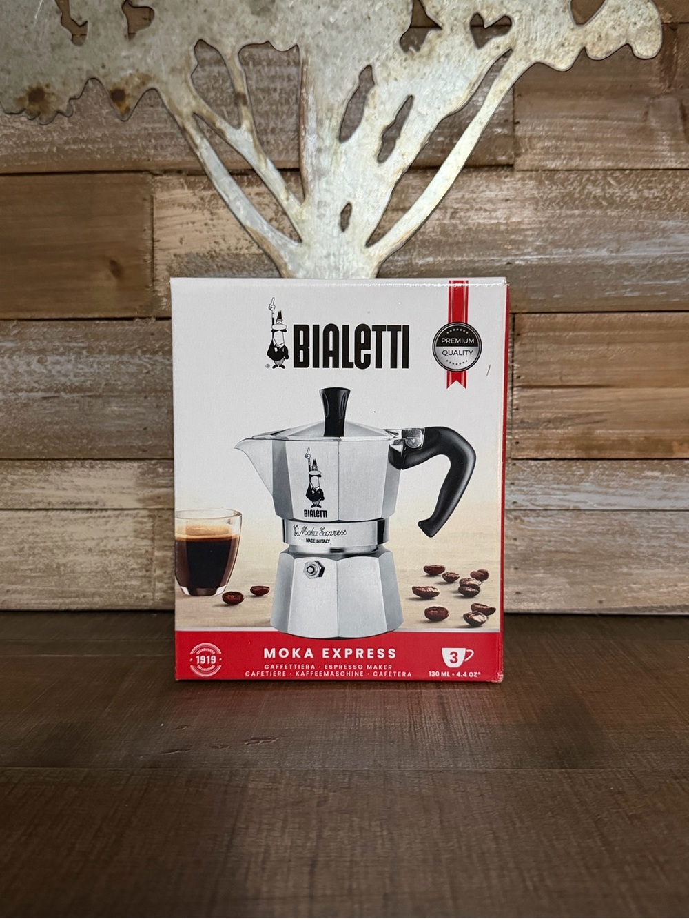 Bialetti Moka Express 3-Cup Stovetop Espresso Maker - Silver & Black